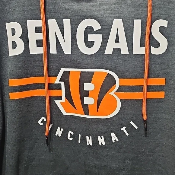 Cincinnati Bengals Pullover Gray and Orange Men's‎ Hoodie Medium New - Picture 4 of 8
